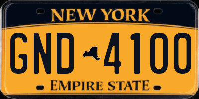 NY license plate GND4100