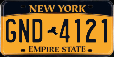 NY license plate GND4121