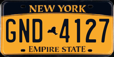 NY license plate GND4127
