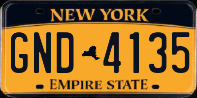 NY license plate GND4135