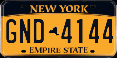 NY license plate GND4144