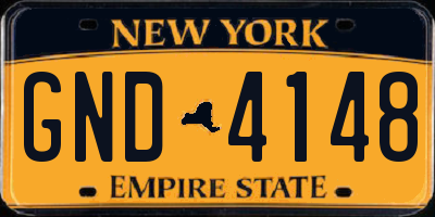 NY license plate GND4148