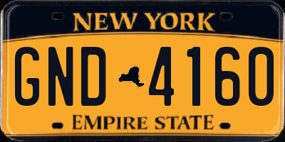 NY license plate GND4160