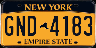 NY license plate GND4183