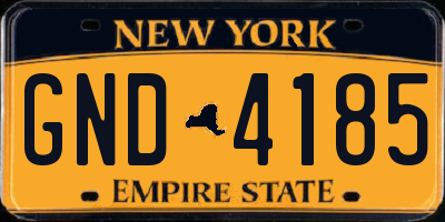 NY license plate GND4185