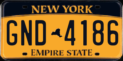 NY license plate GND4186