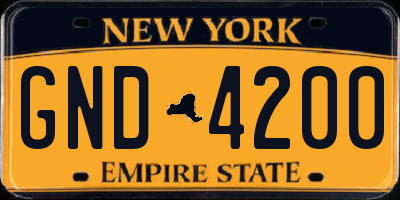 NY license plate GND4200
