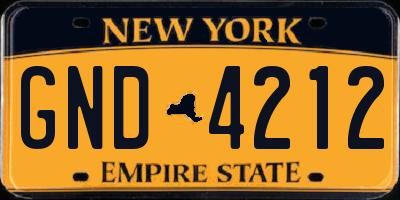 NY license plate GND4212