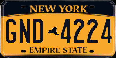 NY license plate GND4224