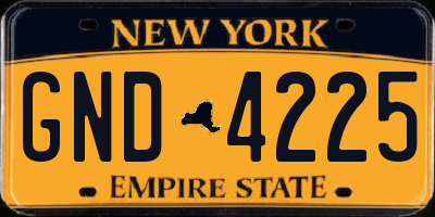 NY license plate GND4225