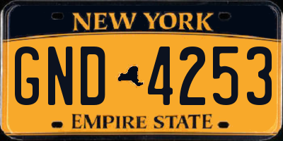 NY license plate GND4253