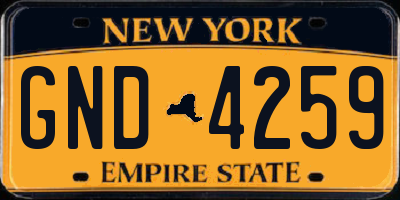 NY license plate GND4259