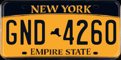 NY license plate GND4260