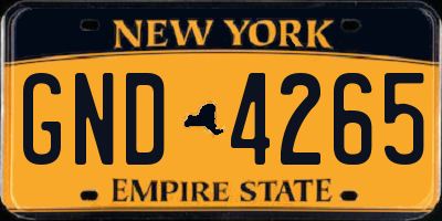 NY license plate GND4265