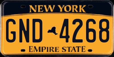 NY license plate GND4268