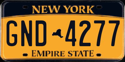 NY license plate GND4277