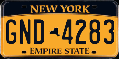 NY license plate GND4283