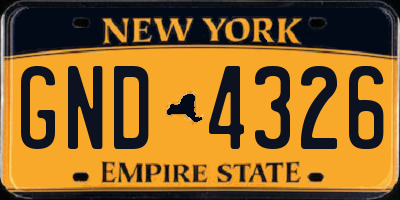 NY license plate GND4326