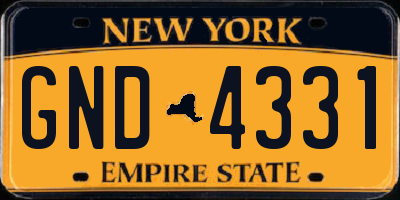 NY license plate GND4331