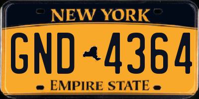 NY license plate GND4364