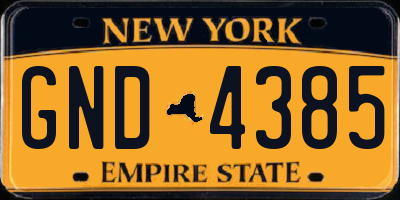 NY license plate GND4385