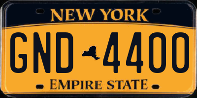 NY license plate GND4400