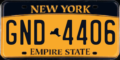 NY license plate GND4406