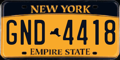 NY license plate GND4418