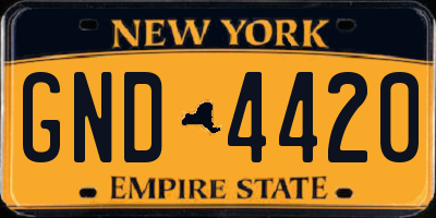 NY license plate GND4420