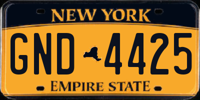 NY license plate GND4425