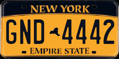 NY license plate GND4442