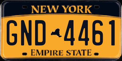 NY license plate GND4461