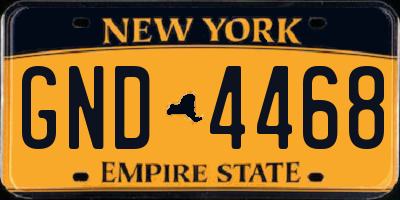 NY license plate GND4468