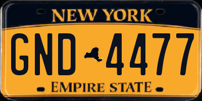 NY license plate GND4477