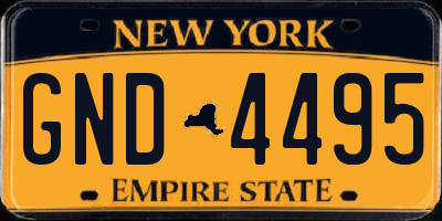 NY license plate GND4495