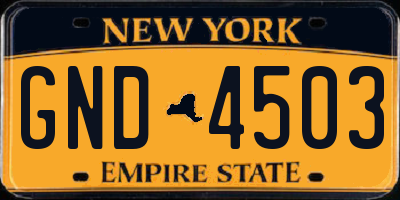 NY license plate GND4503