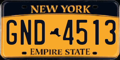 NY license plate GND4513