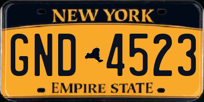 NY license plate GND4523