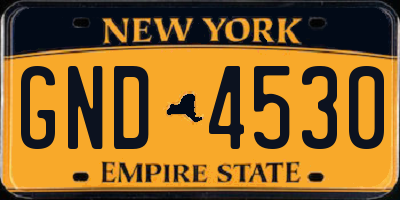 NY license plate GND4530