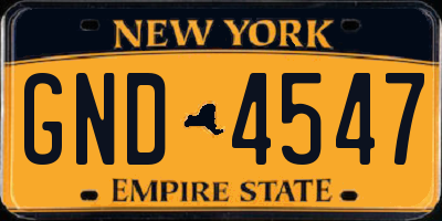 NY license plate GND4547