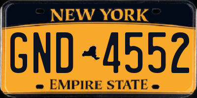 NY license plate GND4552
