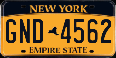 NY license plate GND4562