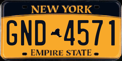 NY license plate GND4571