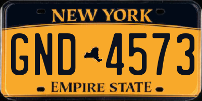 NY license plate GND4573
