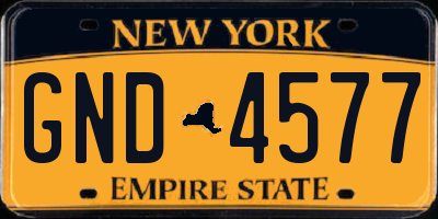 NY license plate GND4577