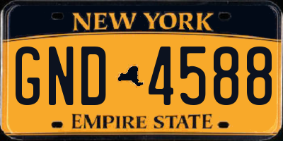 NY license plate GND4588