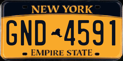 NY license plate GND4591