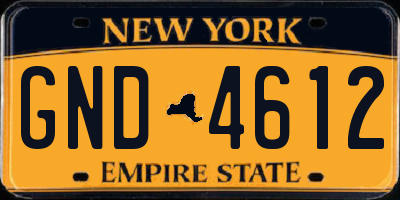 NY license plate GND4612