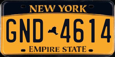 NY license plate GND4614