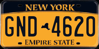 NY license plate GND4620